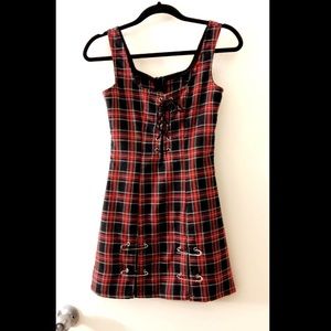 plaid mini dress, lip service